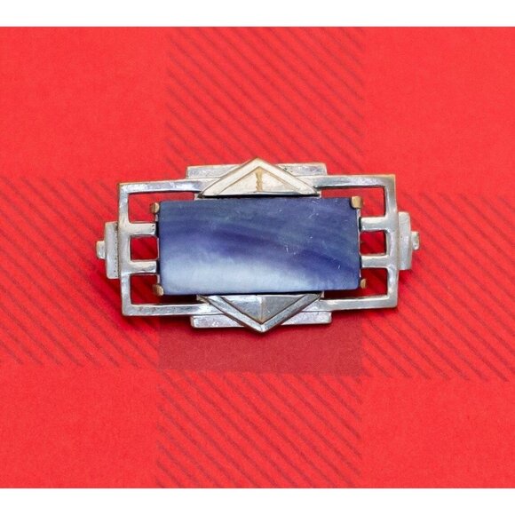 Vintage Blue Gem Brooch - O26 - Picture 1 of 2